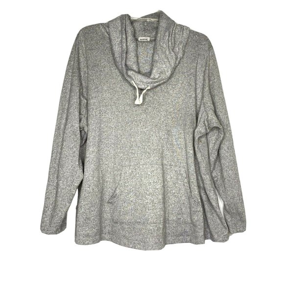 Avenue Women’s Gray Size 22 Athleticwear Cowl Neck Kangaroo Pocket Sweatshirt - Picture 1 of 10